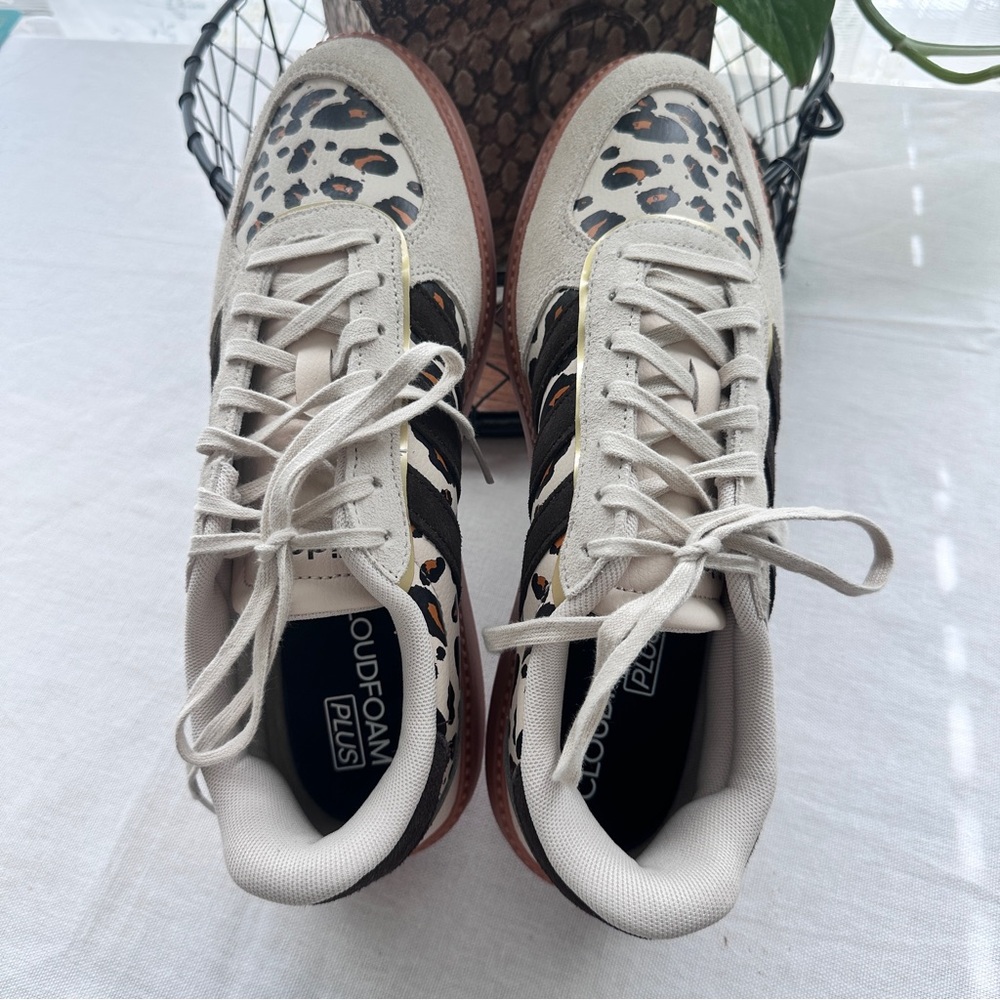 adidas Women's Beige, Black & Leopard Print Sneakers